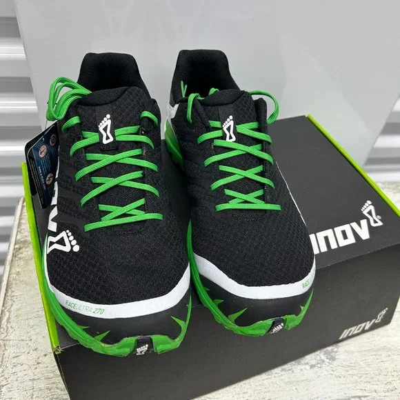 Inov-8 RACE ULTRA 270 (Men): Conquer Trails in Black/White/Green Precision - Picture 2 of 9